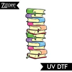 Stacked Books Bookmark UV DTF Decal (matches acrylic blank)