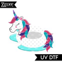 Unicorn Pool Float UV DTF Decal (matches acrylic blank)