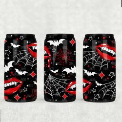 Vampire Lips UV DTF Glass Can Wrap