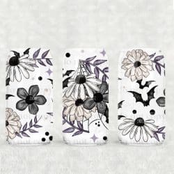 Bats Floral Purple UV DTF Glass Can Wrap