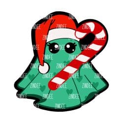 Christmas Ghost – Acrylic Badge Reel Blank (2") No Hole | Optional Sticker or UV DTF