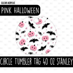 Circle Tumbler Tag (Stanley 40 oz) (Pink Halloween)