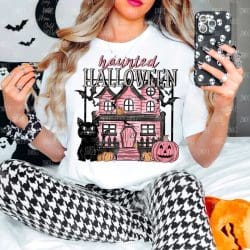 Happy Halloween Pink DTF Transfer