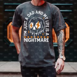 Just A Dad Orange Black DTF Transfer