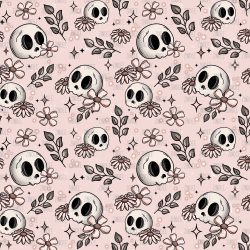 Pink Floral Skellie seamless (vinyl)