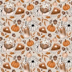 Pumpkin Everything seamless (vinyl)