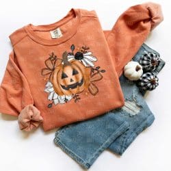 Pumpkin Floral DTF Transfer