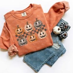 Pumpkin Grid DTF Transfer