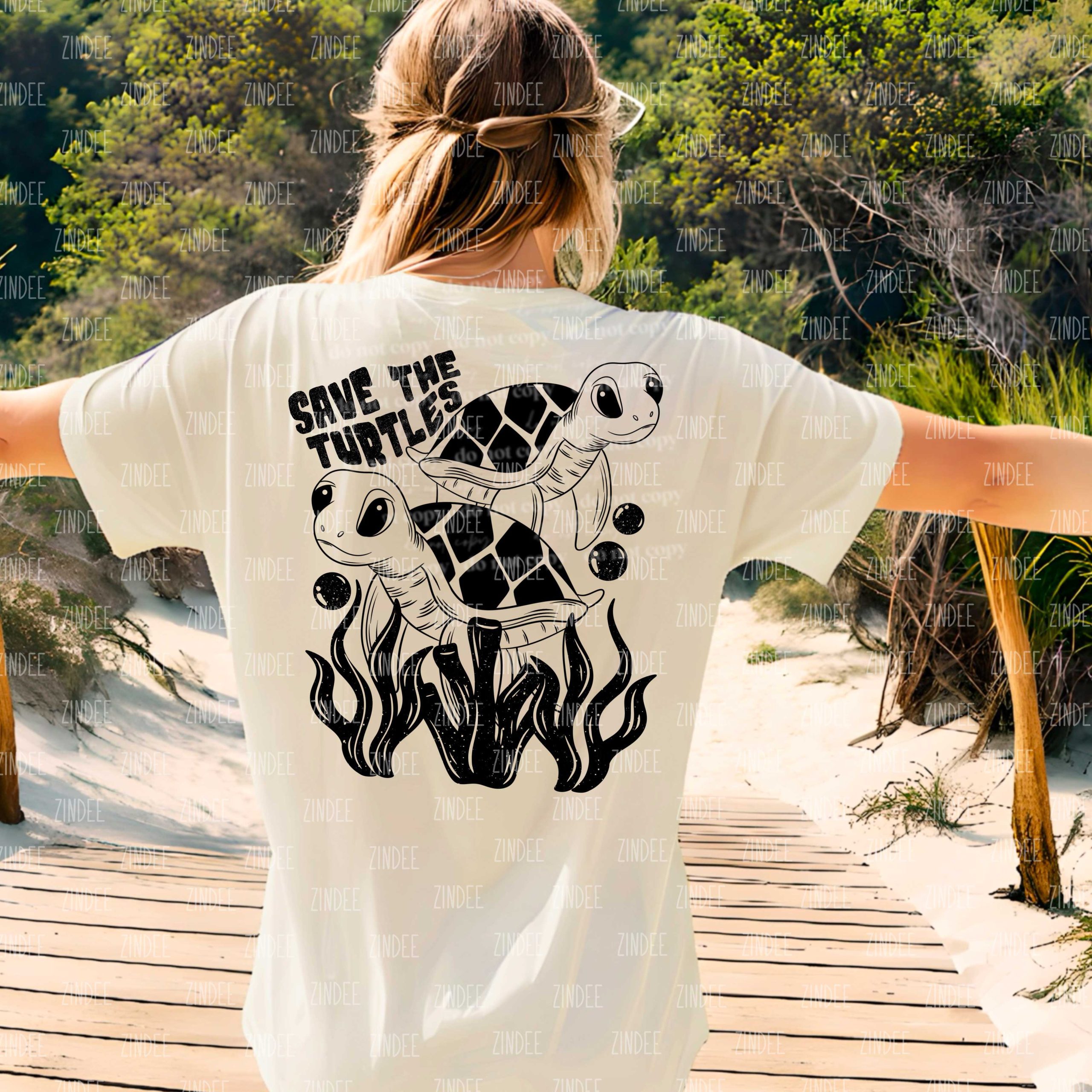 Save The Turtles DTF Transfer