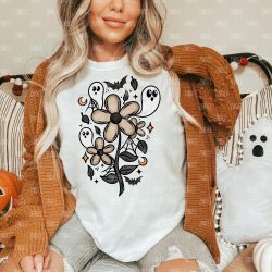 Spooky Ghost Floral DTF Transfer