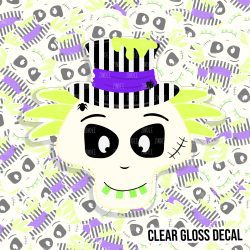 Top Hat Bug Man Kiss Cut Sticker (CLEAR GLOSS)