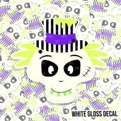 Top Hat Bug Man Kiss Cut Sticker (WHITE GLOSS)
