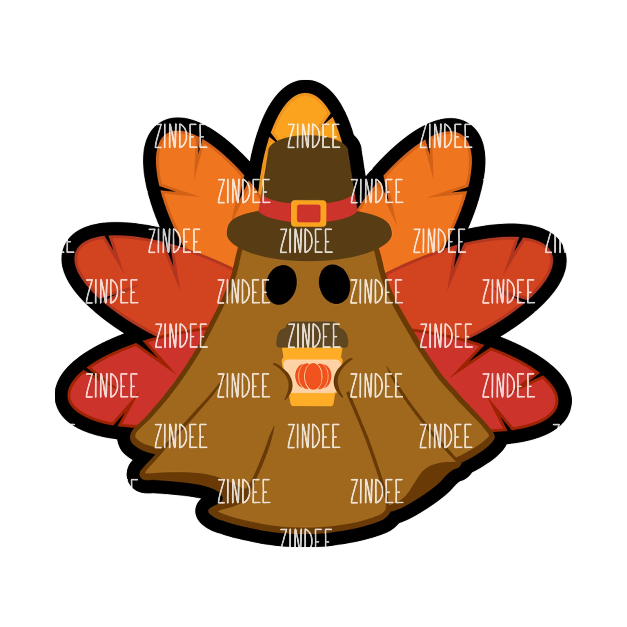 Turkey Ghost Acrylic Blank- Sticker- UV DTF (3 inch)