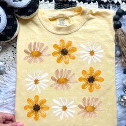 Wildflower Grid Neutral DTF Transfer
