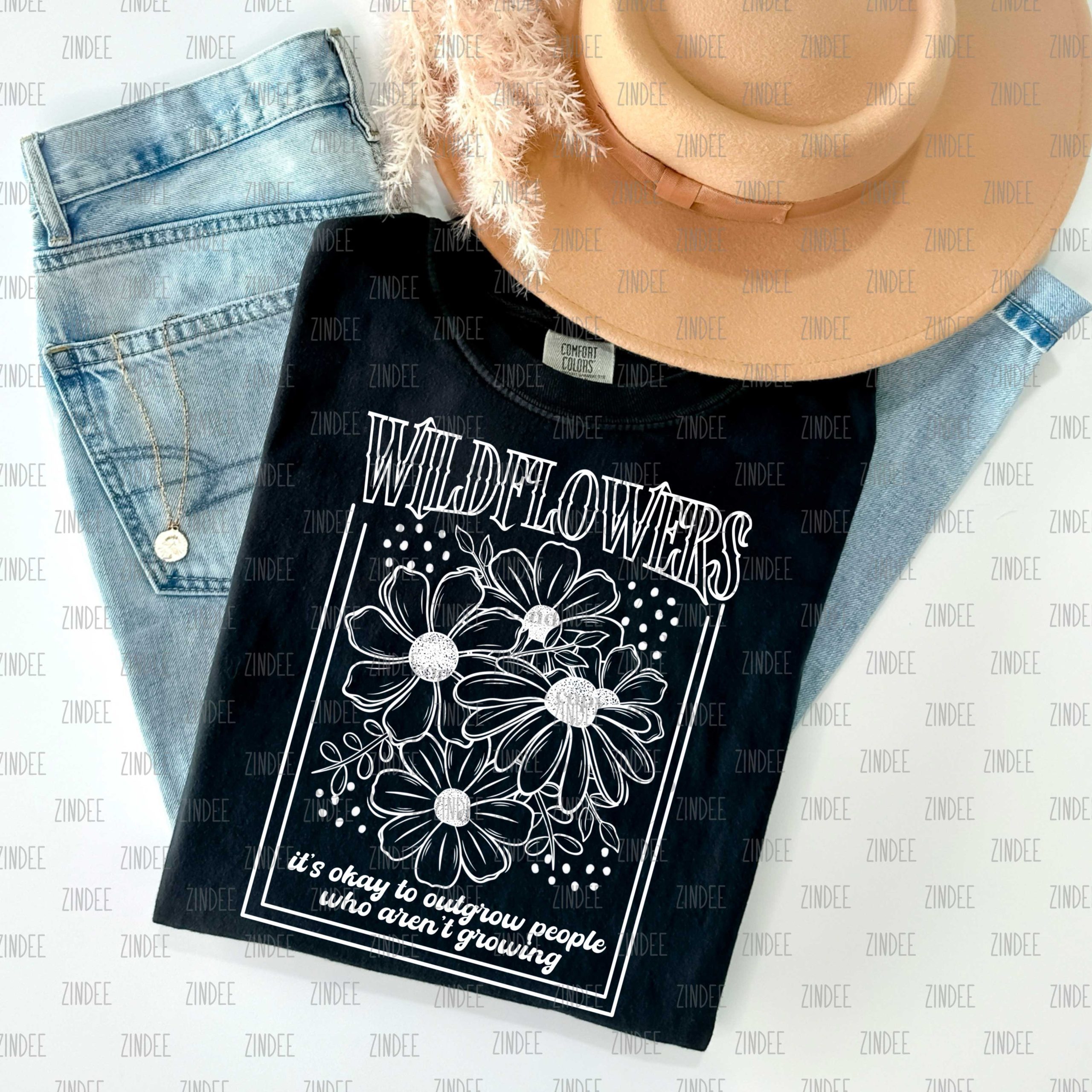 Wildflowers It's Okay White DTF Transfer