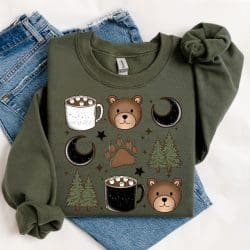 Bear Mugs Camping Grid DTF Transfer