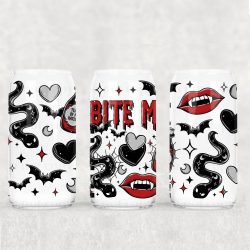 Bite Me UV DTF Glass Can Wrap