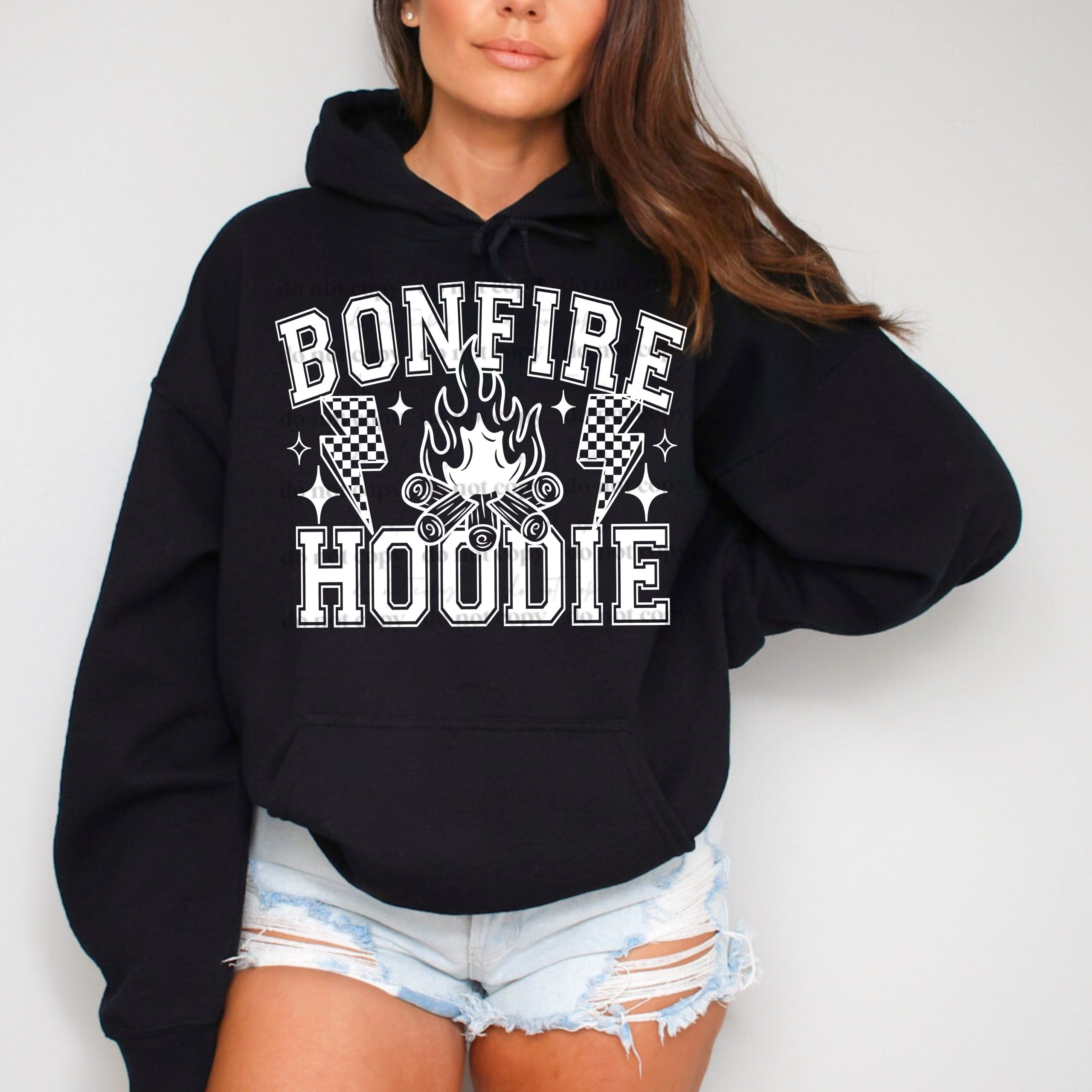 Bonfire Hoodie White DTF Transfer