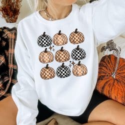 Checker Pumpkin DTF Transfer