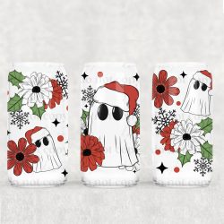 Christmas Ghost UV DTF Glass Can Wrap