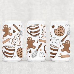 Christmas Baking UV DTF Glass Can Wrap