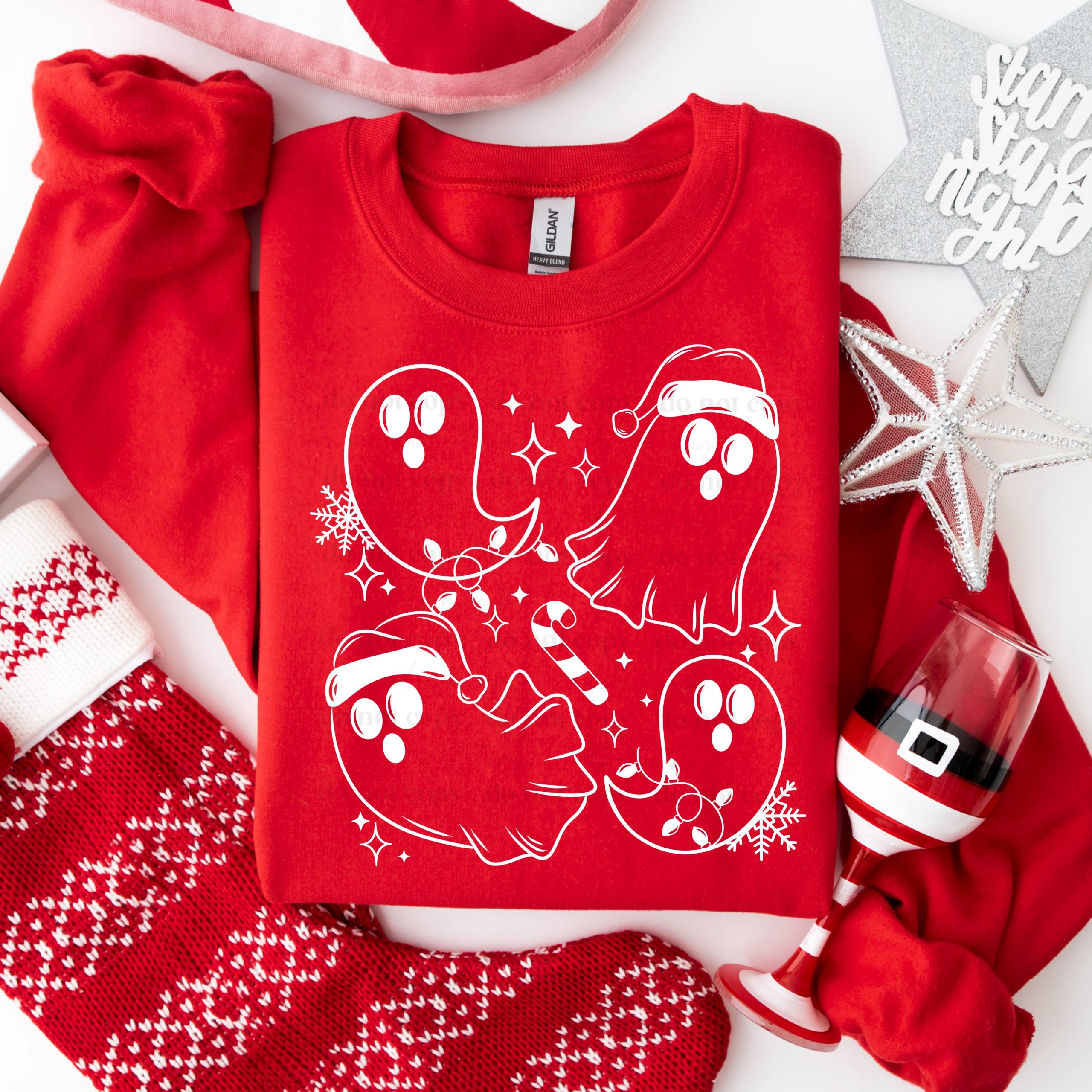 Christmas Ghosties White DTF Transfer