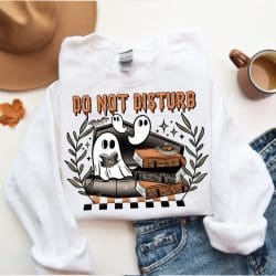 Do Not Disturb Stacked Books DTF Transfer
