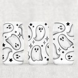 Ghosties UV DTF Glass Can Wrap