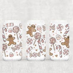 Cute Gingerbread UV DTF Glass Can Wrap