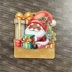 Alternative view of Santa Presents (Dark Skin) PRINTED acrylic 4 inch