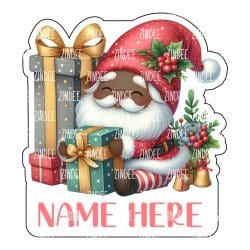 Santa Presents (Dark Skin) PRINTED acrylic 4 inch