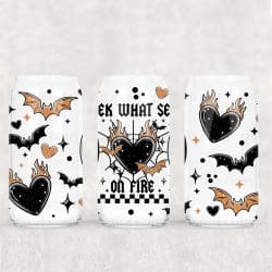 Soul On Fire UV DTF Glass Can Wrap