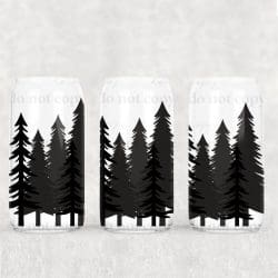 Trees UV DTF Glass Can Wrap
