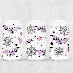 Web Bats UV DTF Glass Can Wrap