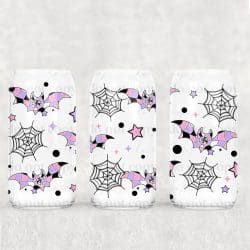Web Bats UV DTF Glass Can Wrap