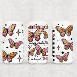 Antisocial Butterfly UV DTF Can Wrap
