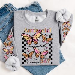 Antisocial Butterfly DTF Transfer (w/optional sleeve design)