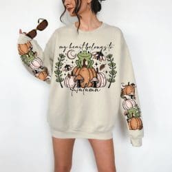 Autumn Frog DTF Transfer (w/optional sleeve design)
