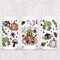 Autumn Frogs UV DTF Can Wrap