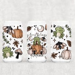 Autumn Frogs UV DTF Can Wrap