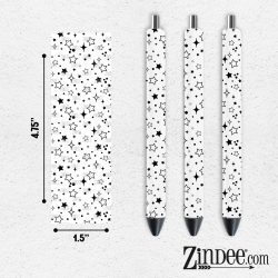 Black Sketch Stars VINYL Pen Wrap