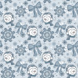 Blue Snowman Snowflake seamless (vinyl)