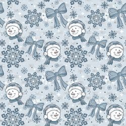 Blue Snowman Snowflake seamless (vinyl)