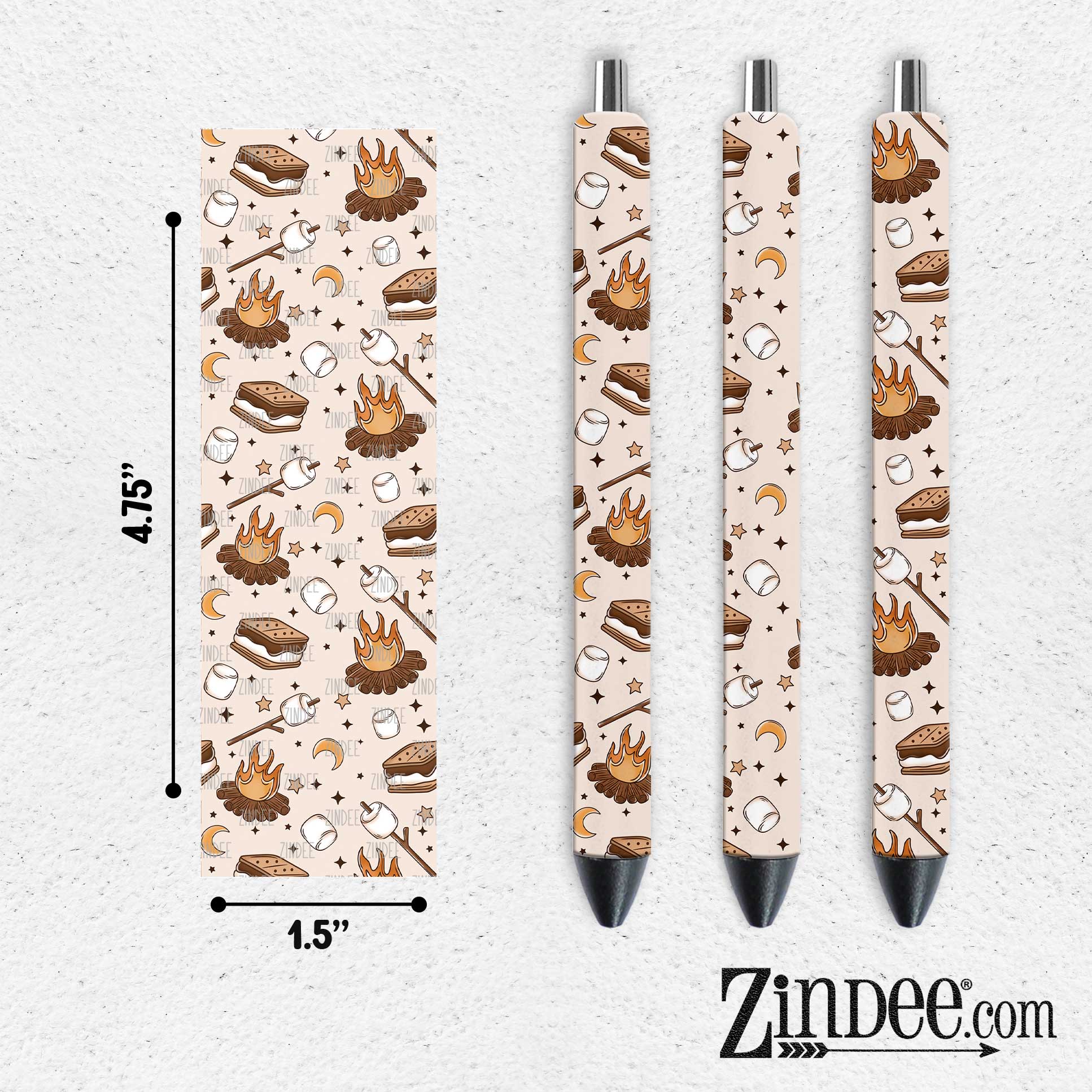 Campfire and Smores VINYL Pen Wrap