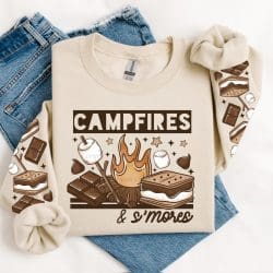 Campfire and Smores DTF Transfer (w/optional sleeve design)