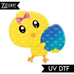 Chick With Egg UV DTF Decal (matches acrylic blank)