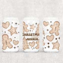 Christmas Cookies Junkie UV DTF Can Wrap
