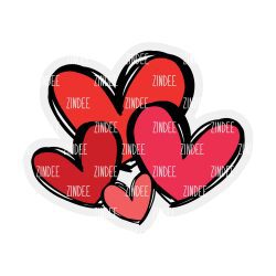Cute Doodle Hearts Acrylic Blank- Sticker- UV DTF (2 inch) NO HOLE