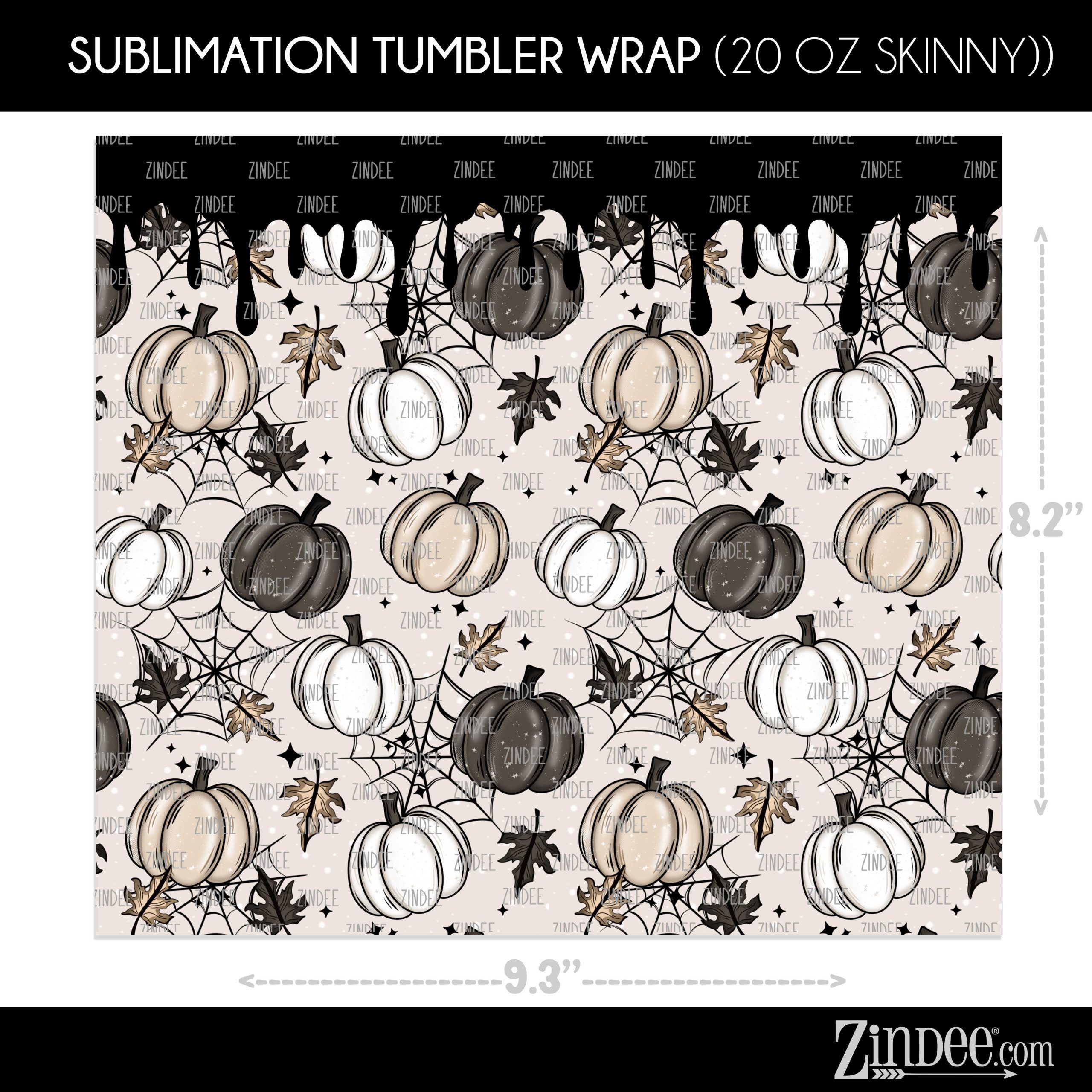Dark Pumpkin Drip (Sublimation Wrap) 20 oz Skinny - Image 2