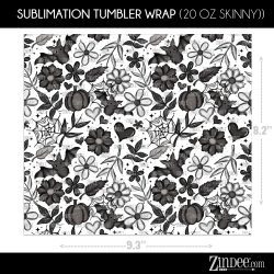 Alternative view of Floral Bat 2 (Sublimation Wrap) 20 oz Skinny